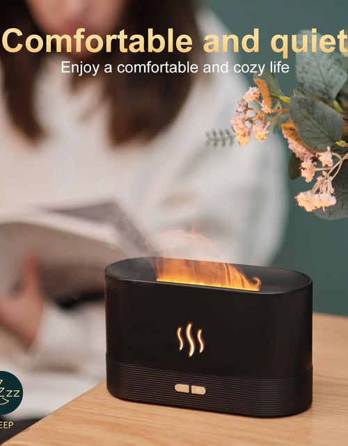 Load image into Gallery viewer, Ultrasonic Humidifier with 7 Colors Flame Lights,Essential Oil Diffuser,White
