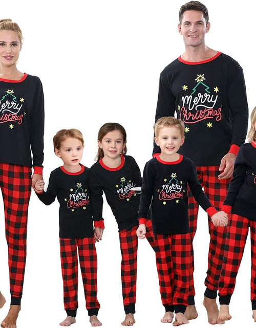 Load image into Gallery viewer, Christmas Family Pajamas Matching Sets, Classic Plaid Xmas Sleepwear for Family Mens Womens
